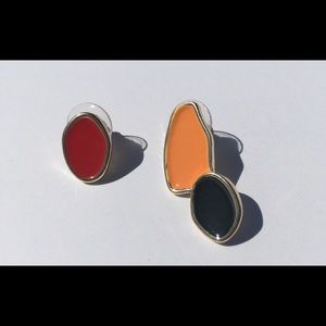 Modern Asymmetrical Earrings Resin Geometric